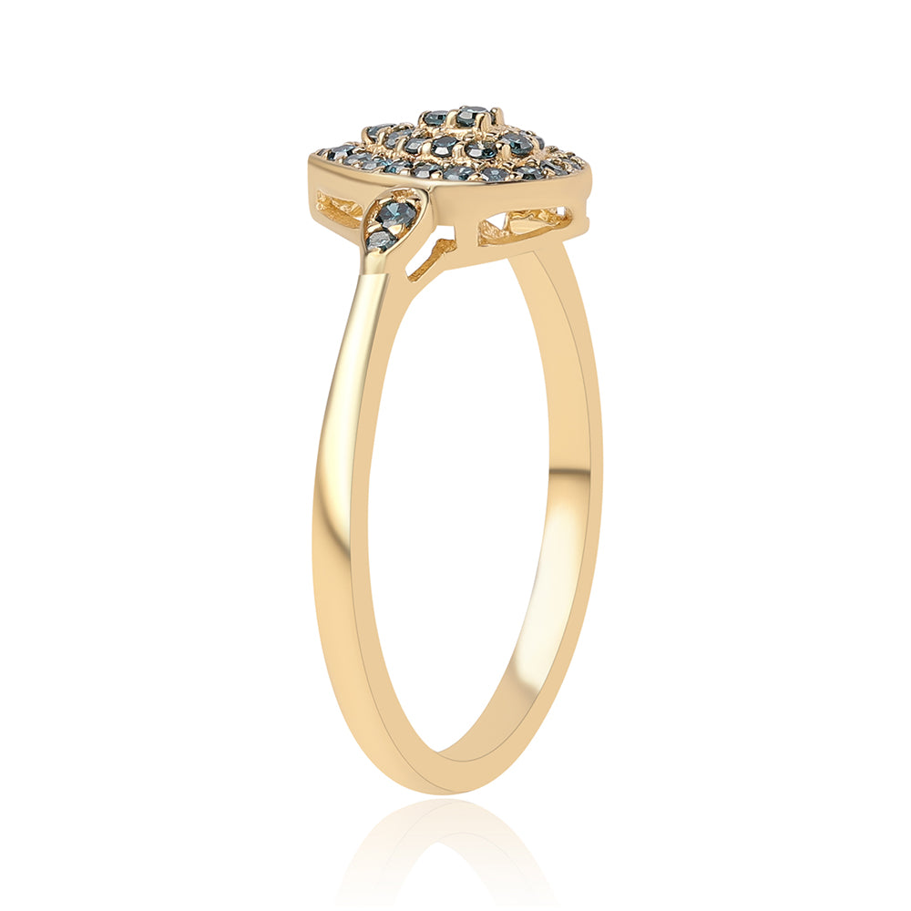 Pozlátený Strieborný Prsteň s Modrým Diamantom