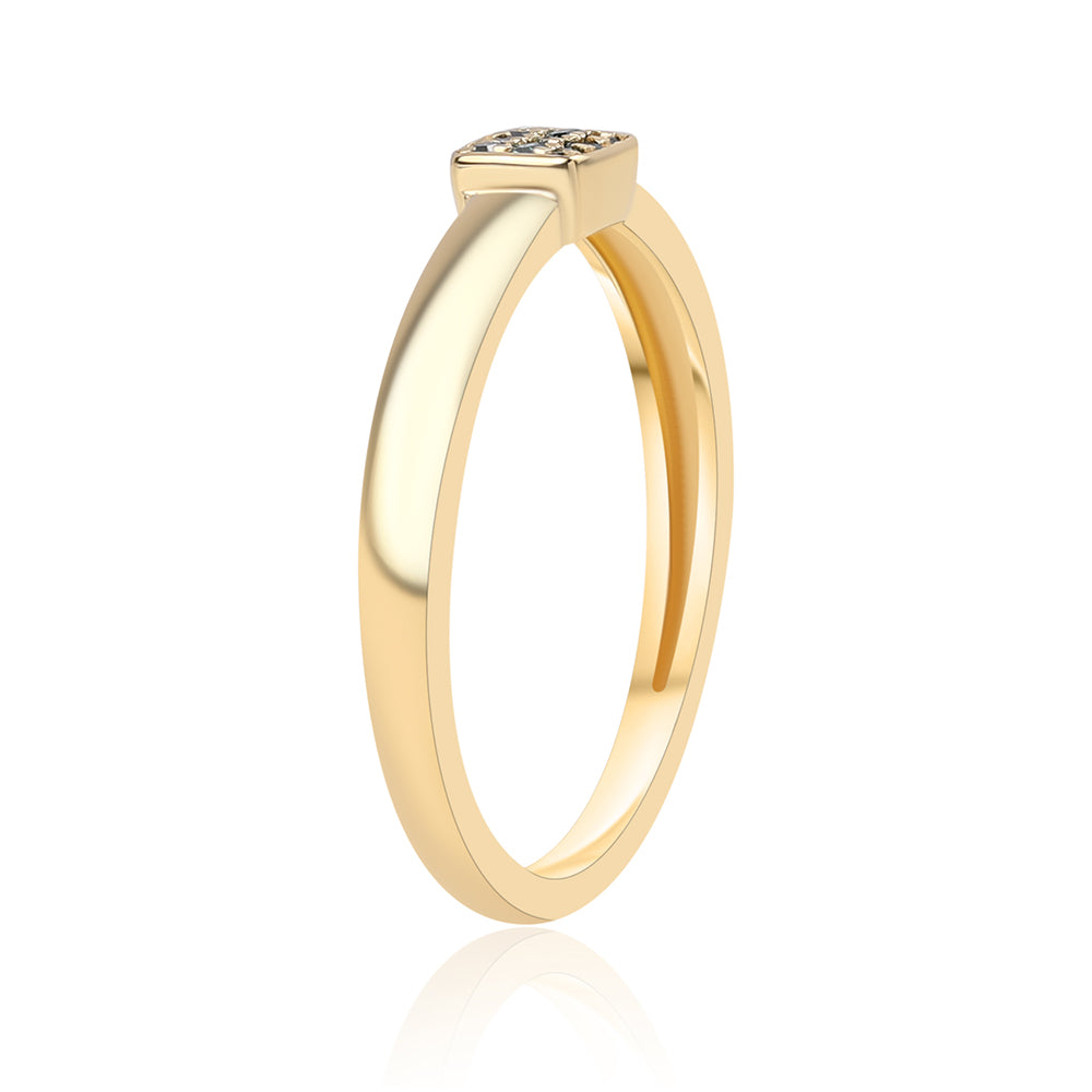 Pozlátený Strieborný Prsteň s Modrým Diamantom