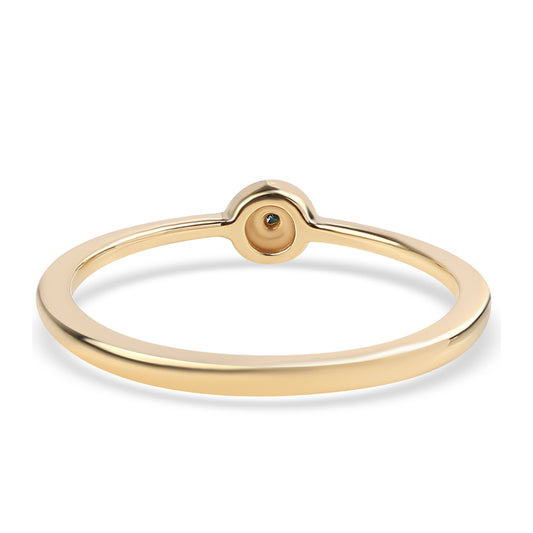 Pozlátený Strieborný Prsteň s Modrým Diamantom