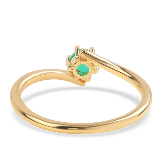 Pozlátený Strieborný Prsteň s so Zeleným Etiópskym Opálom z Lega Dembi