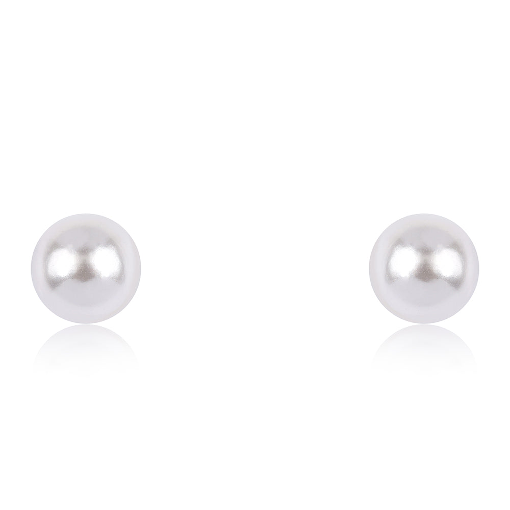 Zlaté Náušnice s Bielou Sladkovodnou Perlou