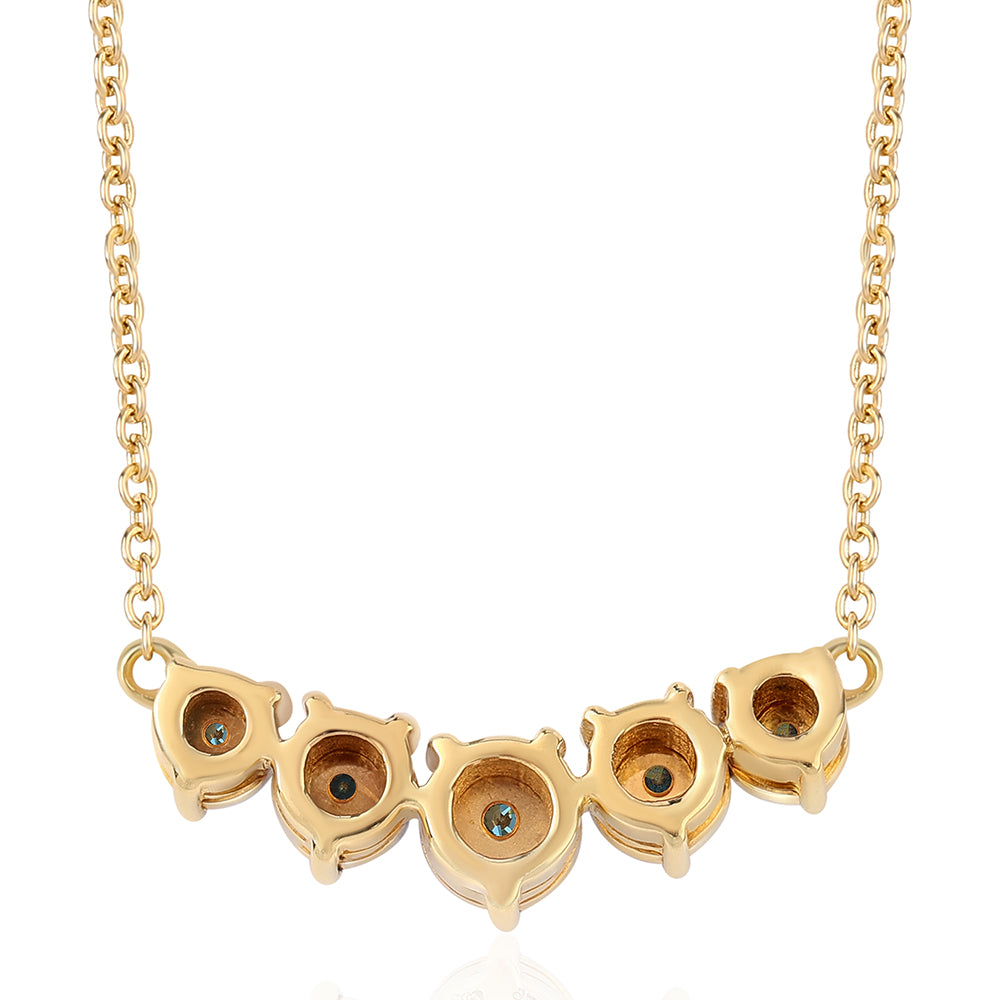 Pozlátený Strieborný Náhrdelník s Modrým Diamantom