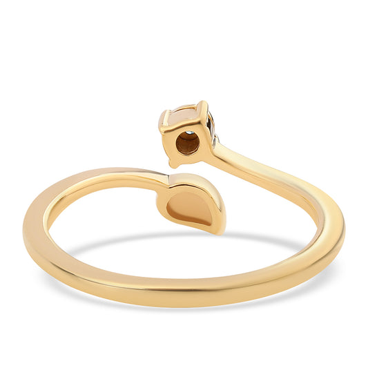 Pozlátený Strieborný Prsteň s Modrým Diamantom