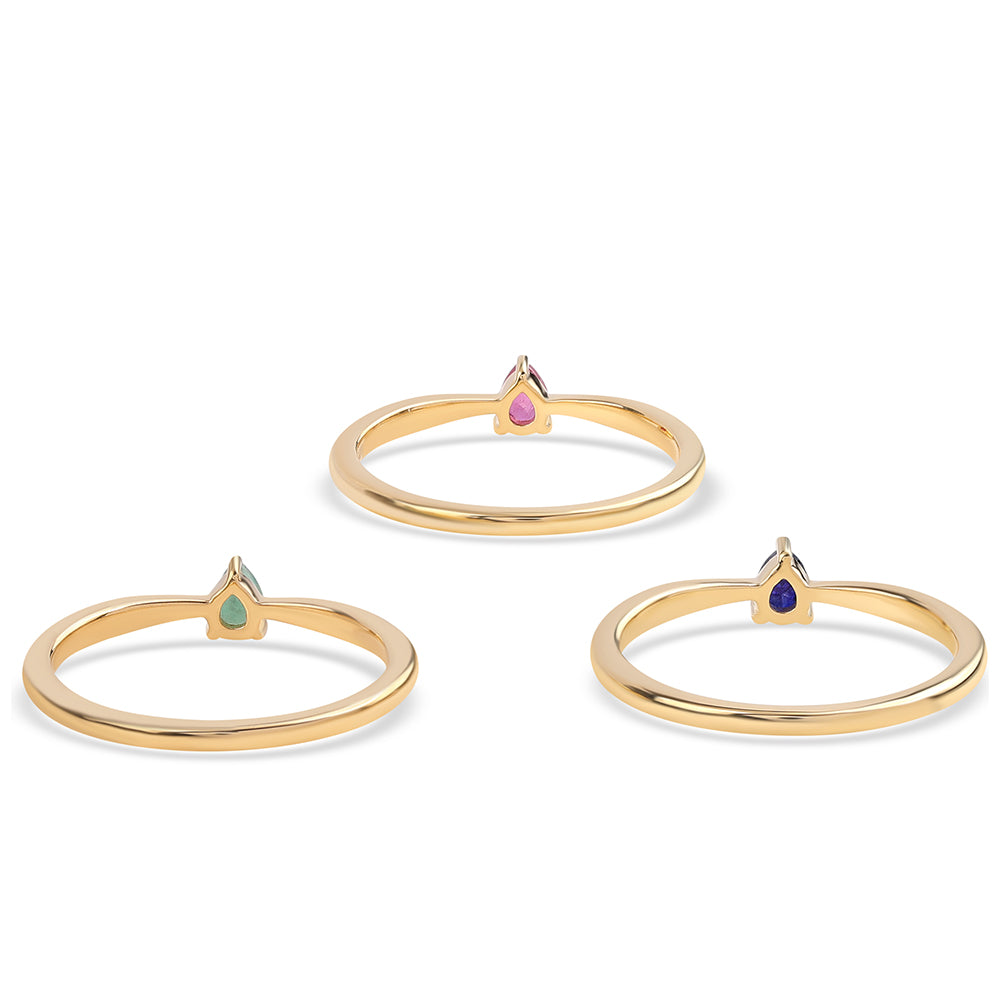 Pozlátené Strieborné Sada s Thajským Rubínom a Brazílskym Smaragdom ( Prsteň )