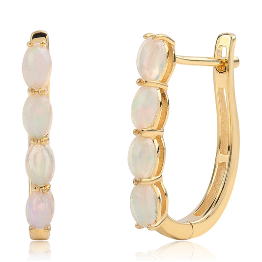 Pozlátené Strieborné Náušnice s Etiópskym Opálom z Lega Dembi