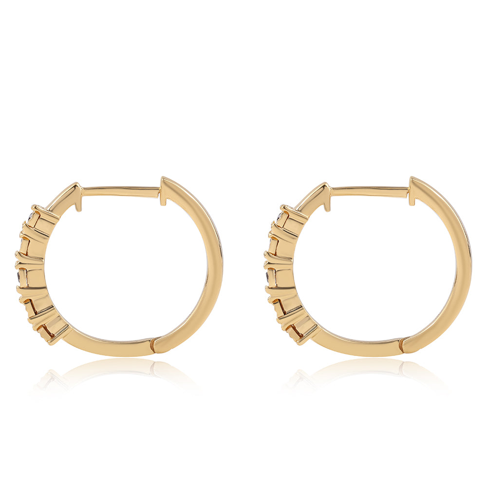 Pozlátené Strieborné Náušnice s Červeným Diamantom