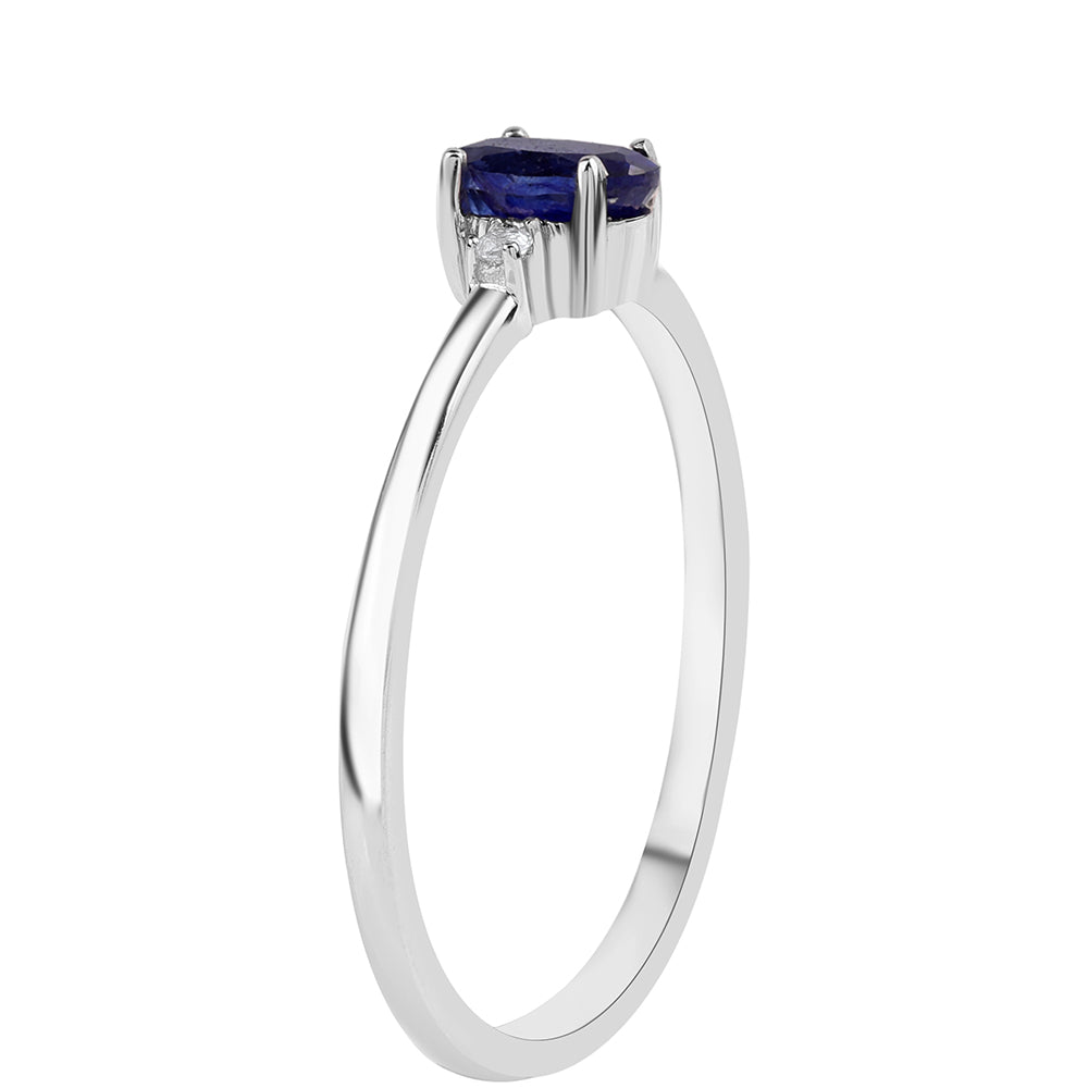 Strieborný Prsteň s Austrálskym Modrým Zafírom a Bielym Topásom