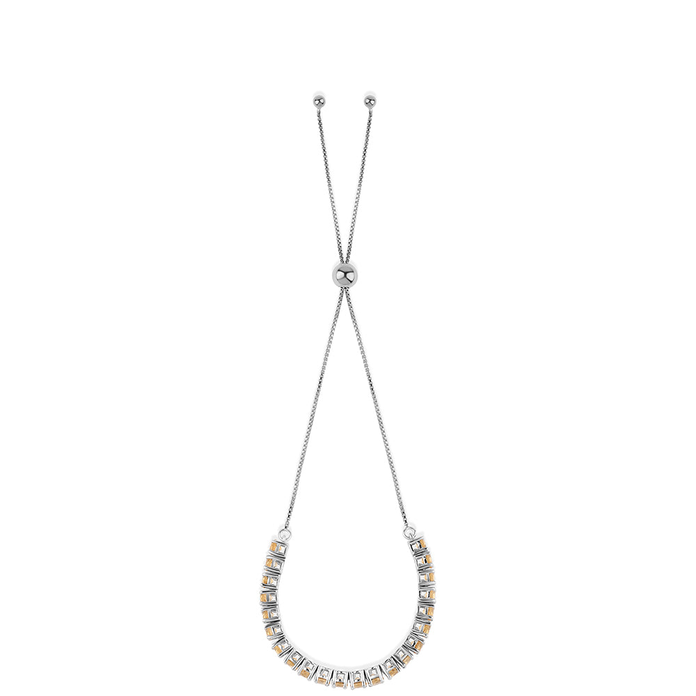 Strieborný Náramok s AA Brazílskym Citrínom