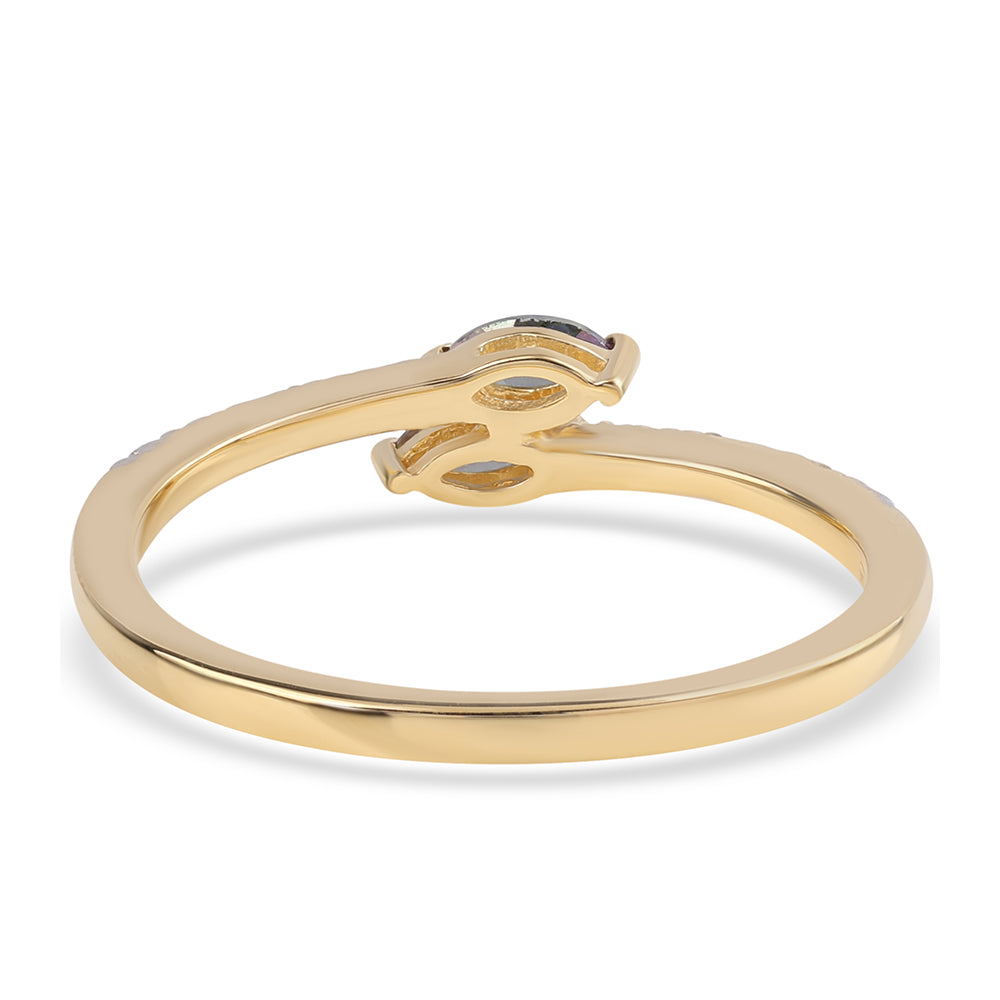 Pozlátený Strieborný Prsteň s Mystickým Topásom a Bielym Topásom