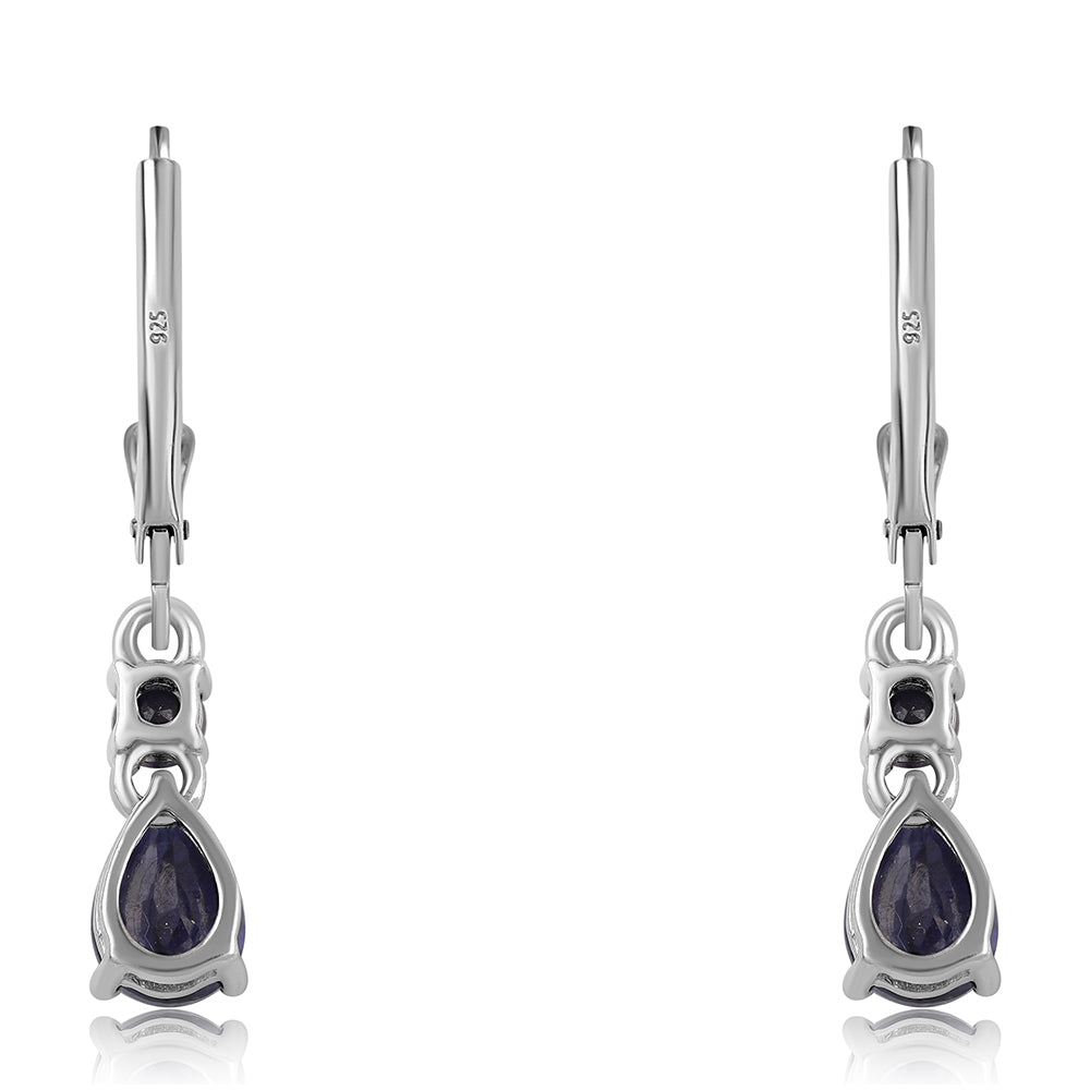 Strieborné Náušnice s Austrálskym Modrým Zafírom