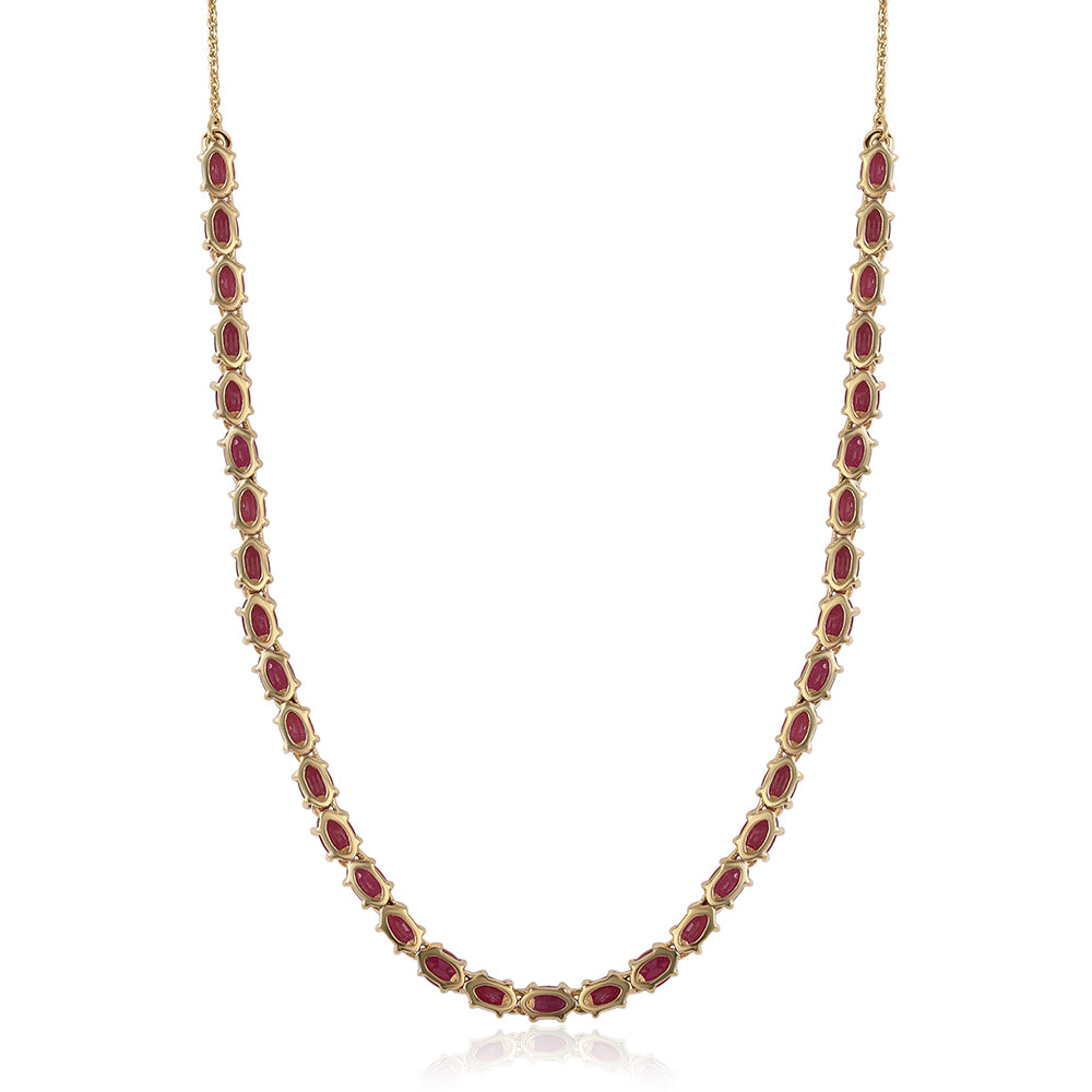 Pozlátený Strieborný Náhrdelník s Mozambickým Rubínom