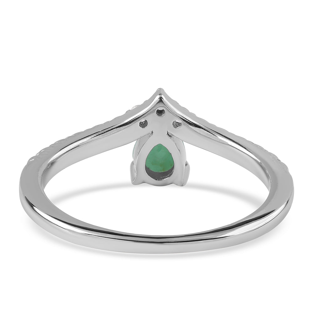 Strieborný Prsteň s Brazílskym Smaragdom a Bielym Topásom