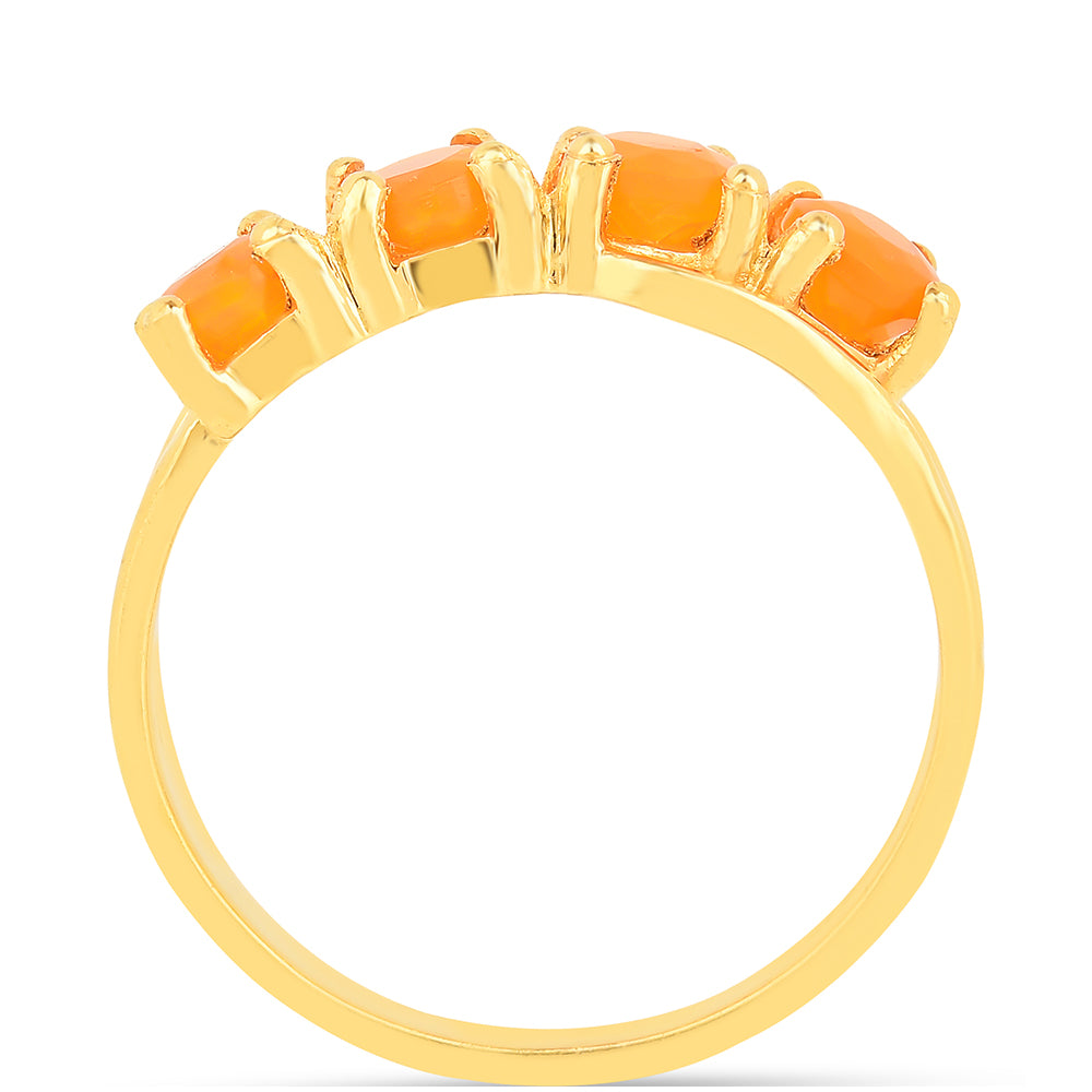 Pozlátený Strieborný Prsteň s Ohnivým Opálom