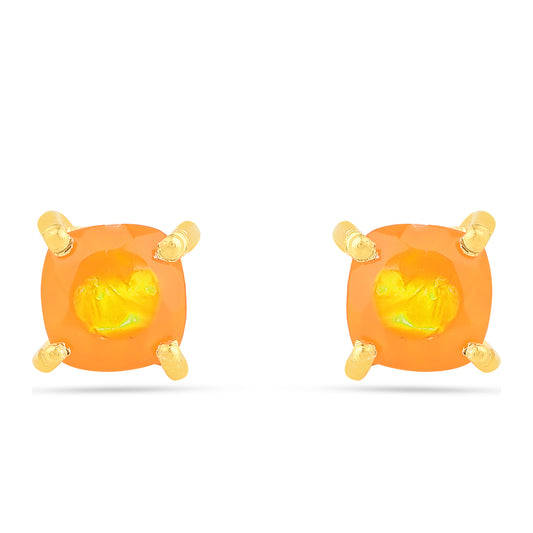 Pozlátené Strieborné Náušnice s Ohnivým Opálom