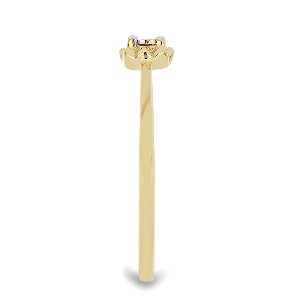Pozlátený Strieborný Prsteň s Bielym Diamantom