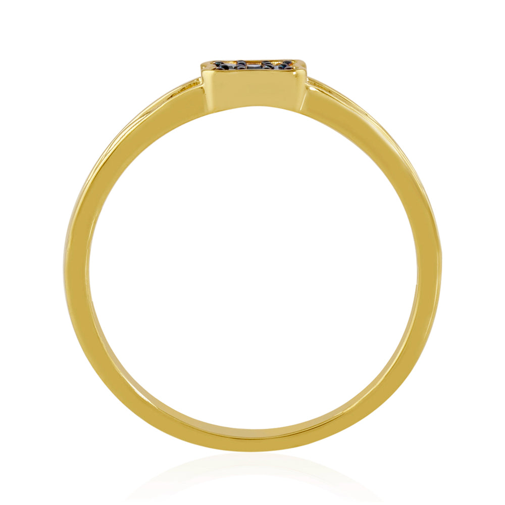 Pozlátený Strieborný Prsteň s Modrým Diamantom