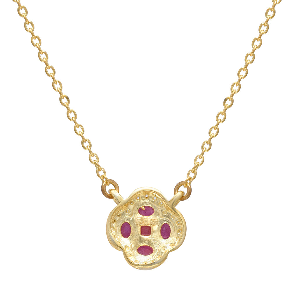 Pozlátený Strieborný Náhrdelník s Madagaskarským Rubínom