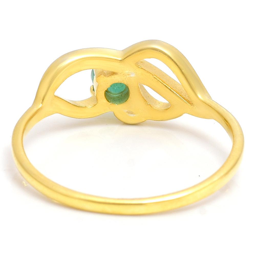 Pozlátený Strieborný Prsteň s Brazílskym Smaragdom