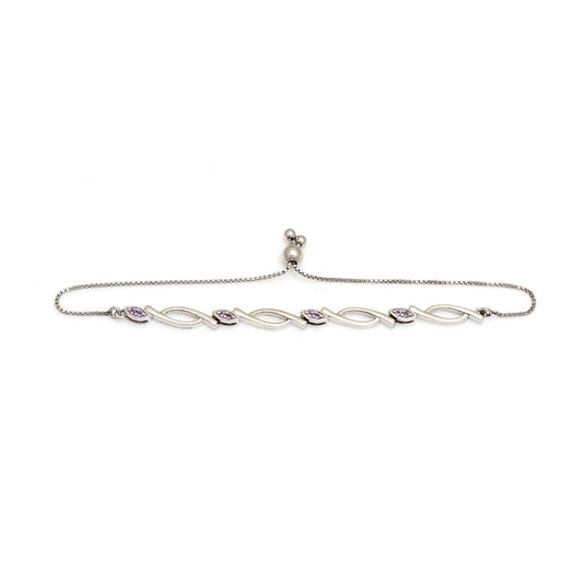 Strieborný Náramok s Brazílskym Ametystom