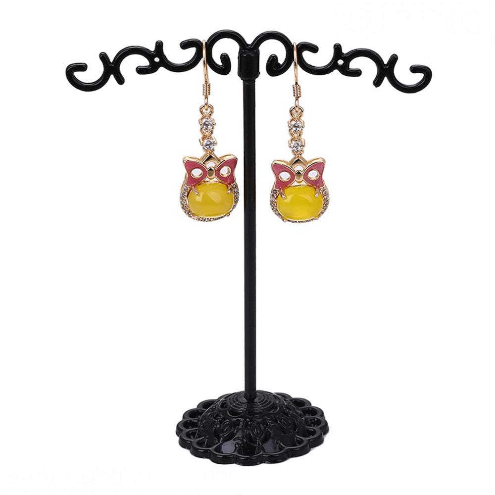 Pozlátené Zliatinové Sada s so Žltým Emporia® Krištáľom a Bielym Emporia® Krištáľom ( Náušnice+Prsteň +Prívesok )