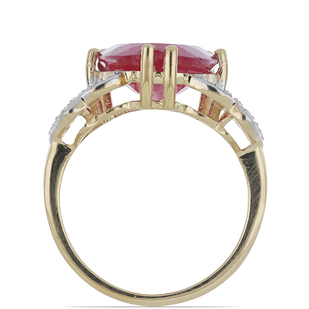 Pozlátený Strieborný Prsteň s Madagaskarským Rubínom a Bielym Topásom