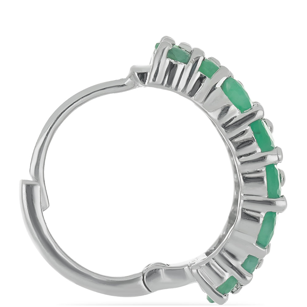 Strieborné Náušnice s Brazílskym Smaragdom