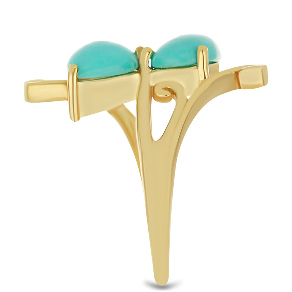 Pozlátený Strieborný Prsteň s so Sleeping Beauty Tyrkysom