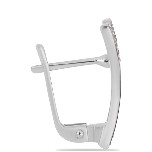 Strieborné Náušnice s so Zeleným Diamantom