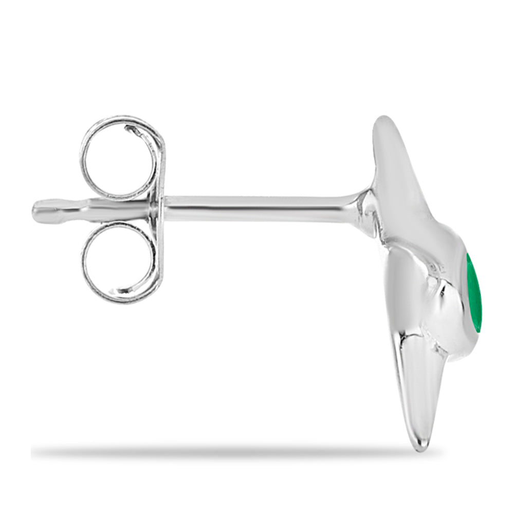 Strieborné Náušnice s Brazílskym Smaragdom