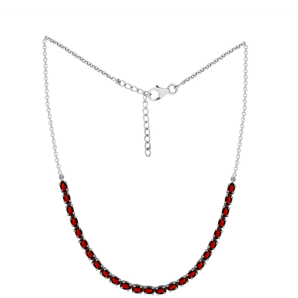 Strieborný Náhrdelník s Bartonským Granátom