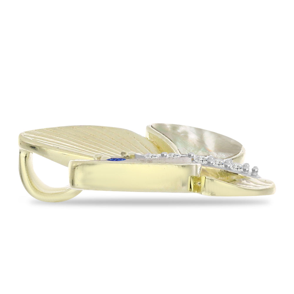 Pozlátený Strieborný Prívesok s AAA Tanzanitom a Lastúrou