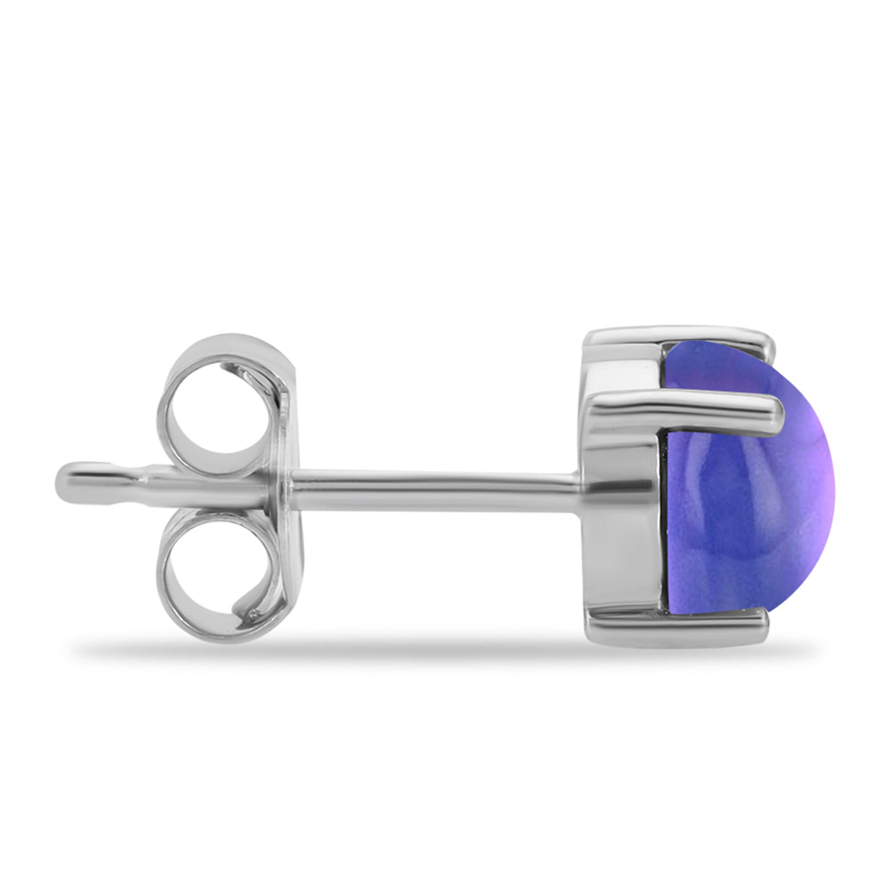 Strieborné Náušnice s Fialovým Mesačným Kameňom