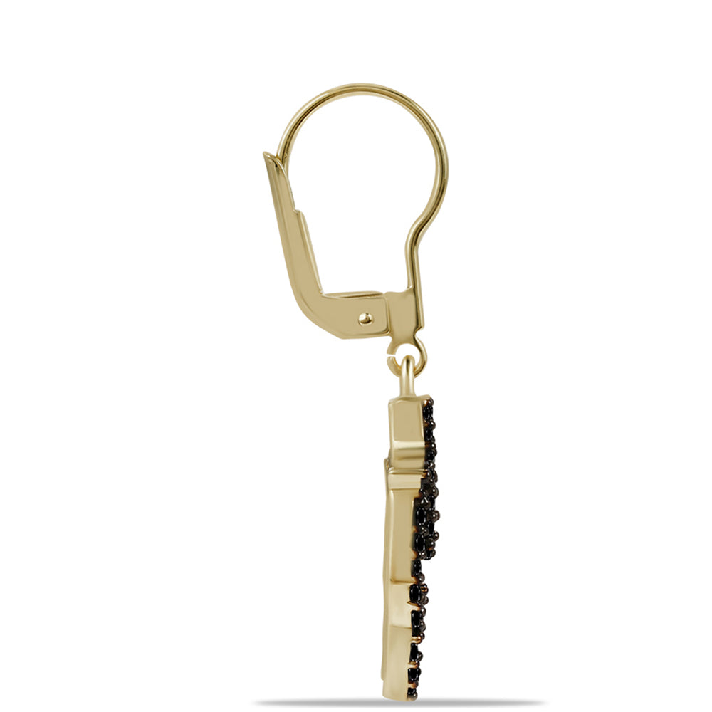 Pozlátené Strieborné Náušnice s Čiernym Turmalínom z Pelmadulla