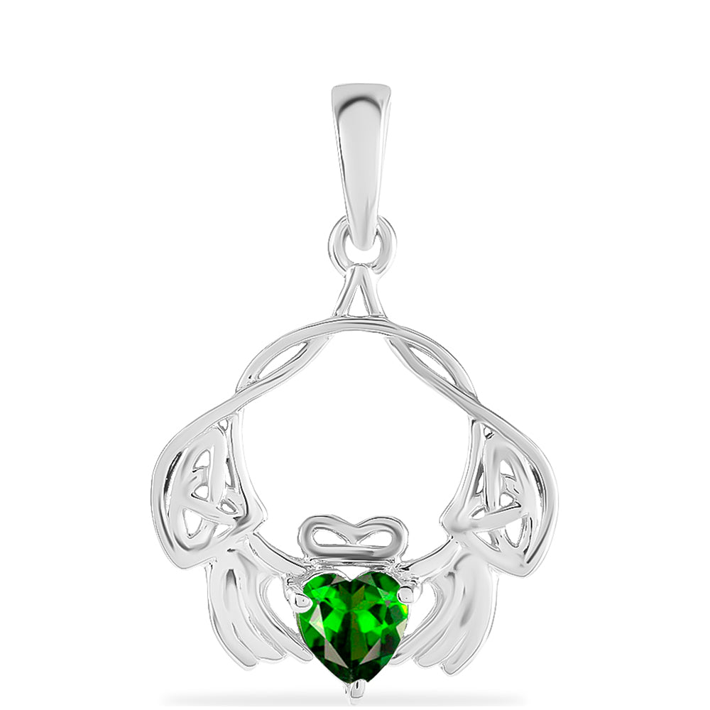 Strieborný Prívesok s Chrom Diopsidom