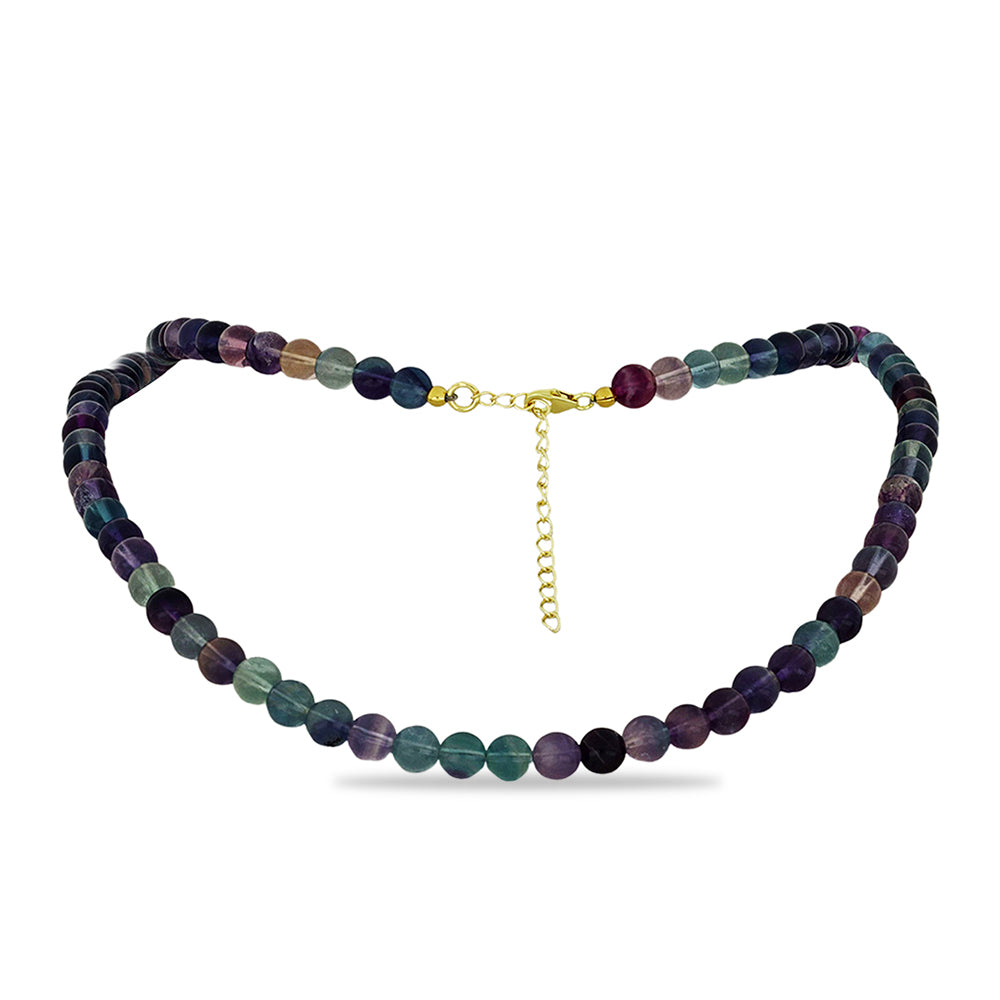 Pozlátený Strieborný Náhrdelník s Fluoritom