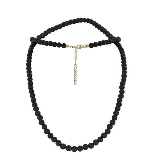 Pozlátený Strieborný Náhrdelník s Čiernym Ónyxom