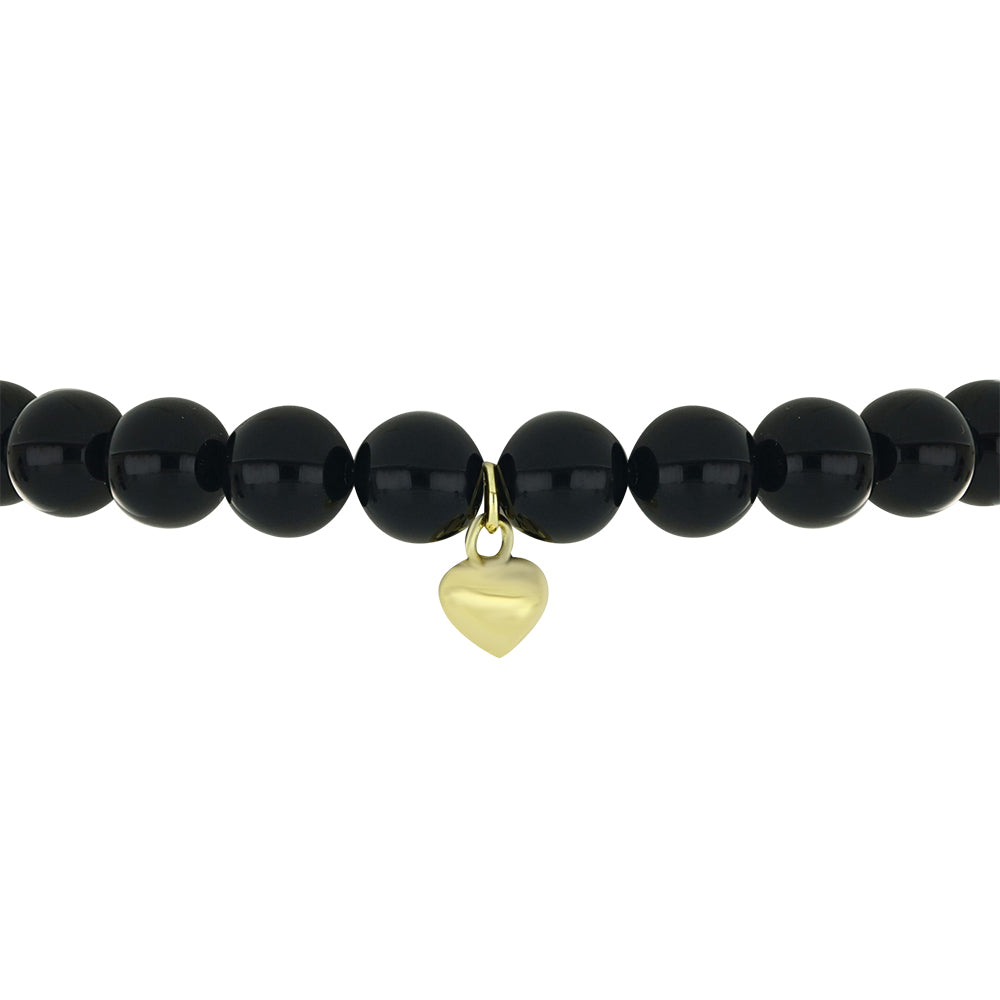 Pozlátený Strieborný Náramok s Čiernym Ónyxom