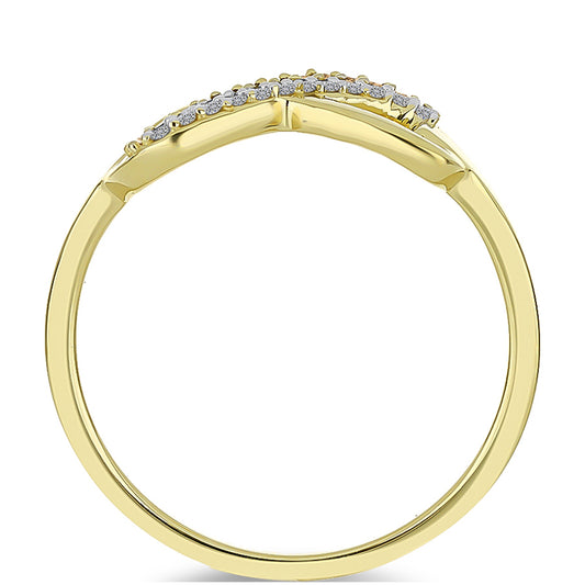 Pozlátený Strieborný Prsteň s Champagne Diamantom a Bielym Diamantom