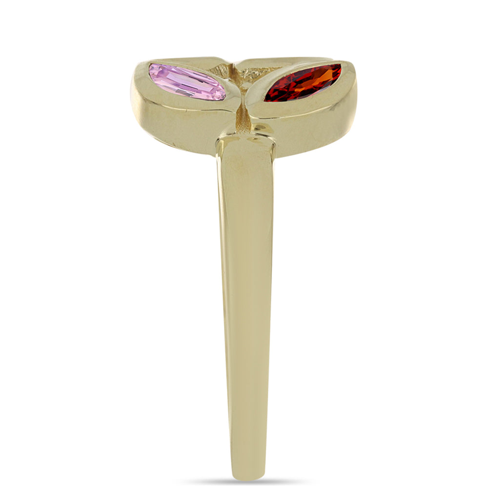 Pozlátený Strieborný Prsteň s Dúhovým Zafírom