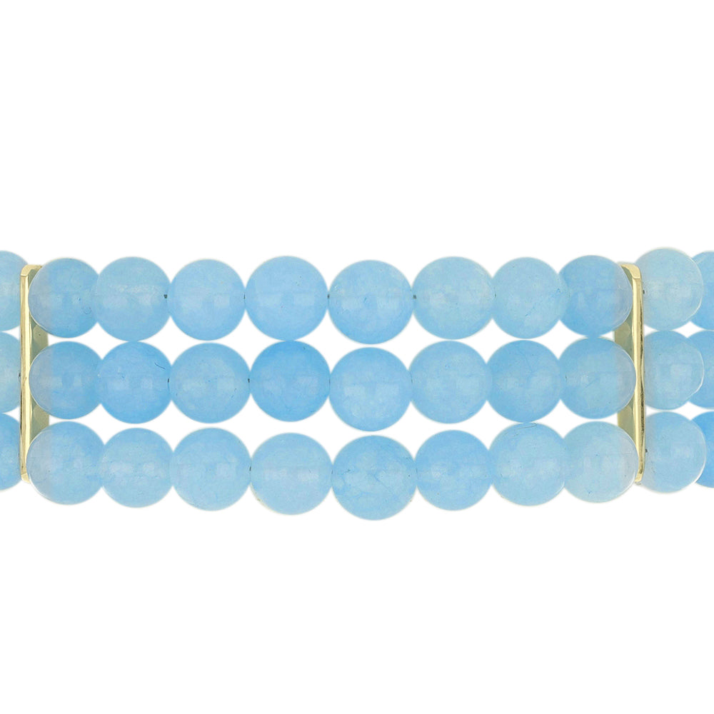 Pozlátený Strieborný Náramok s Aqua Chalcedonom
