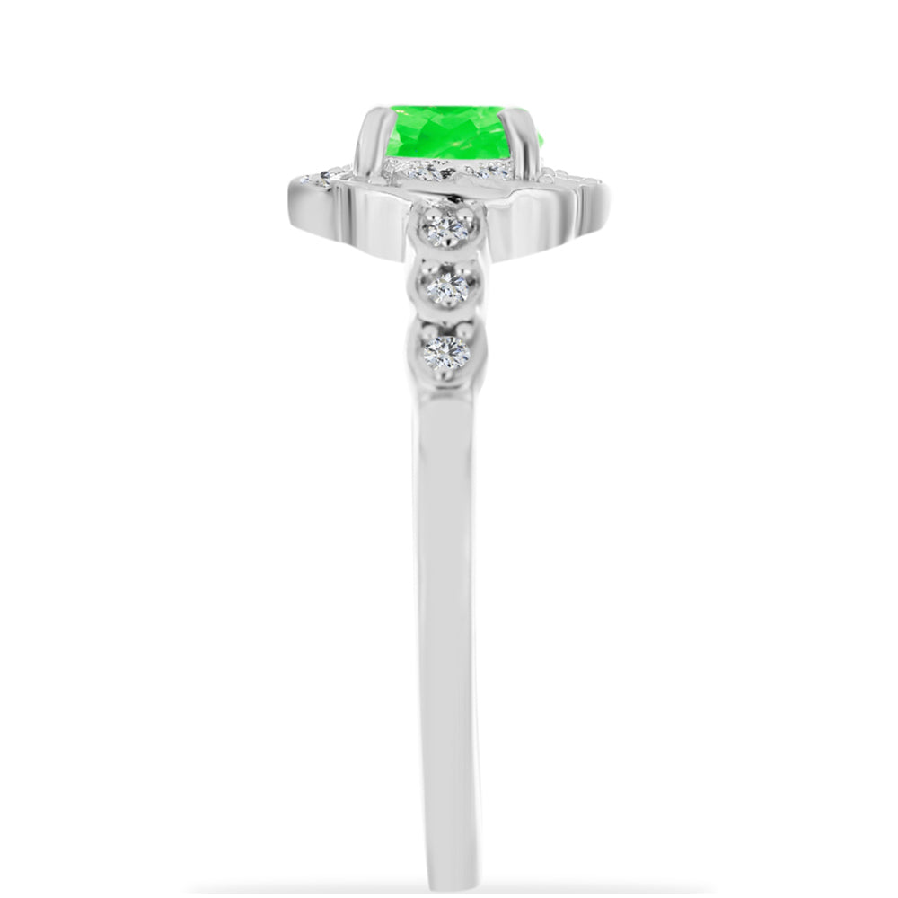 Strieborný Prsteň s Hyalit Opálom a Bielym Topásom