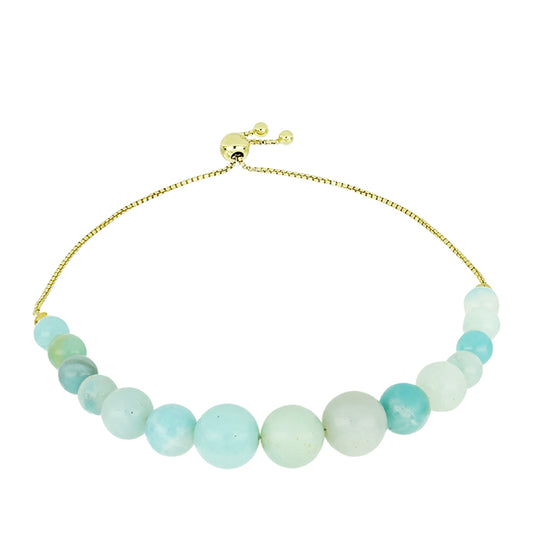 Pozlátený Strieborný Náramok s Amazonitom