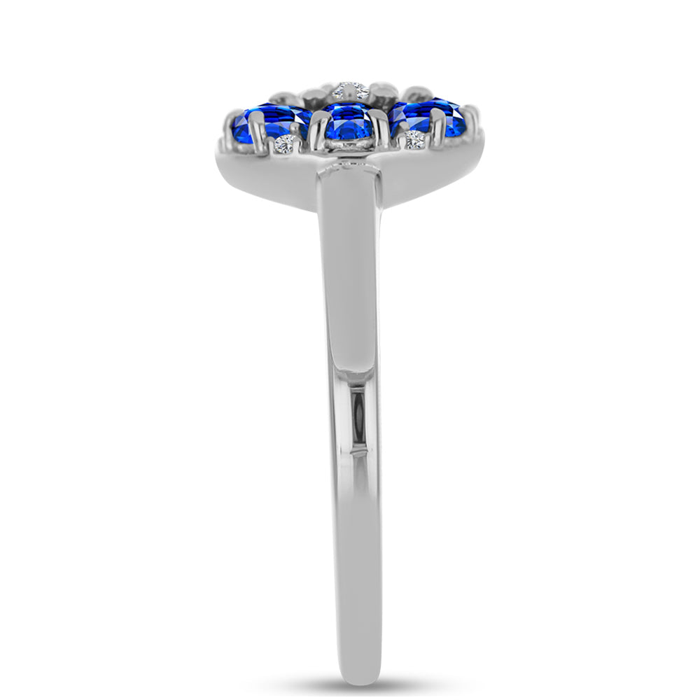 Strieborný Prsteň s Austrálskym Modrým Zafírom a Bielym Topásom