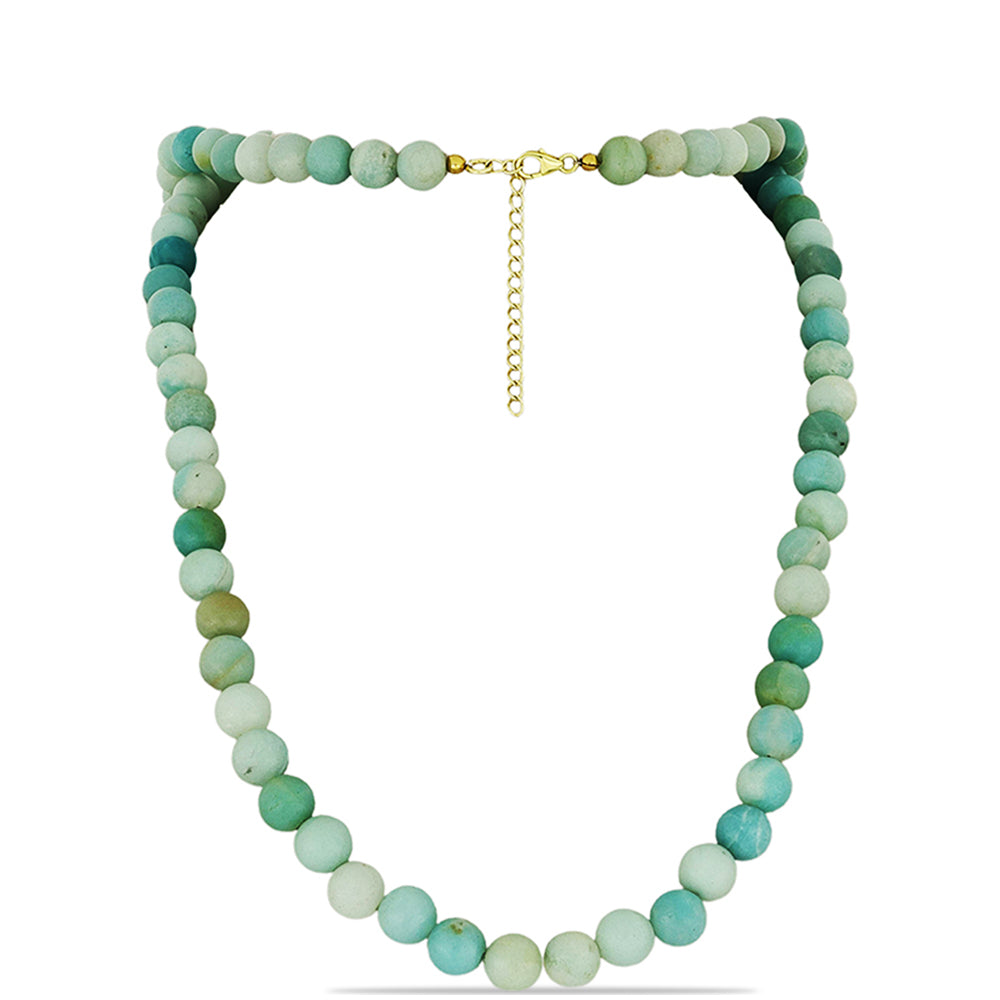 Pozlátený Strieborný Náhrdelník s Amazonitom