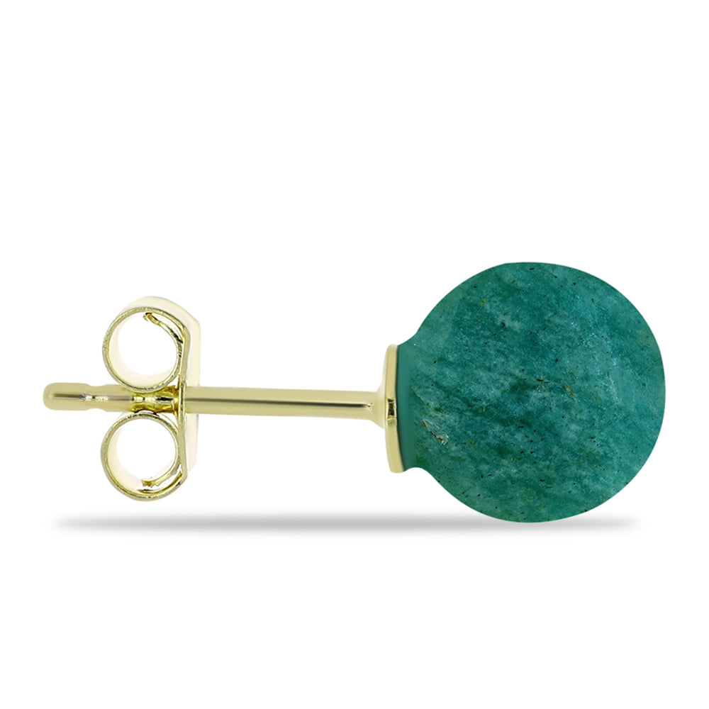 Pozlátené Strieborné Náušnice s Amazonitom