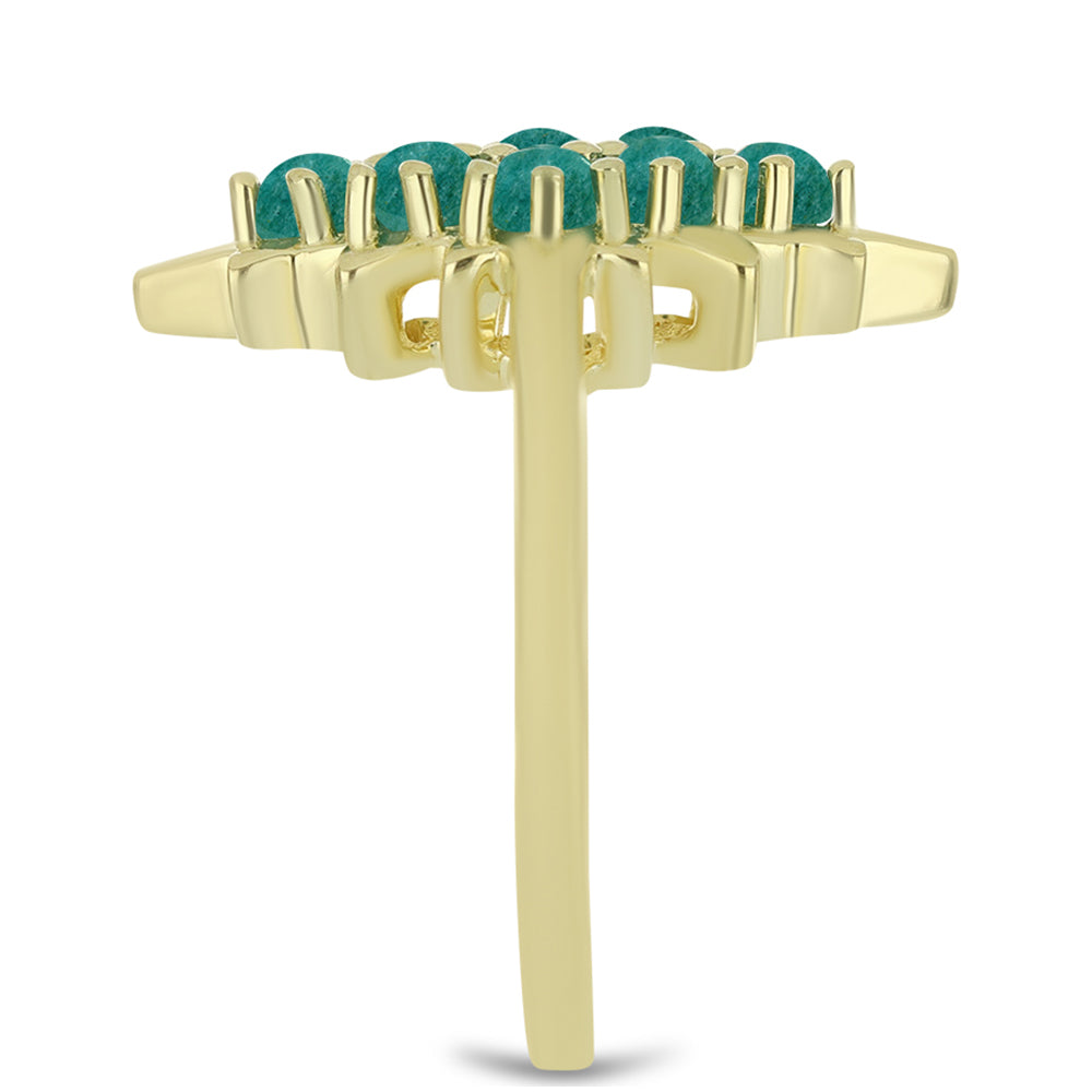 Pozlátený Strieborný Prsteň s Amazonitom