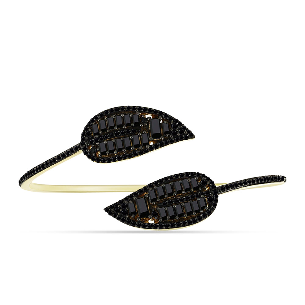 Pozlátený Strieborný Náramok s Čiernym Spinelom