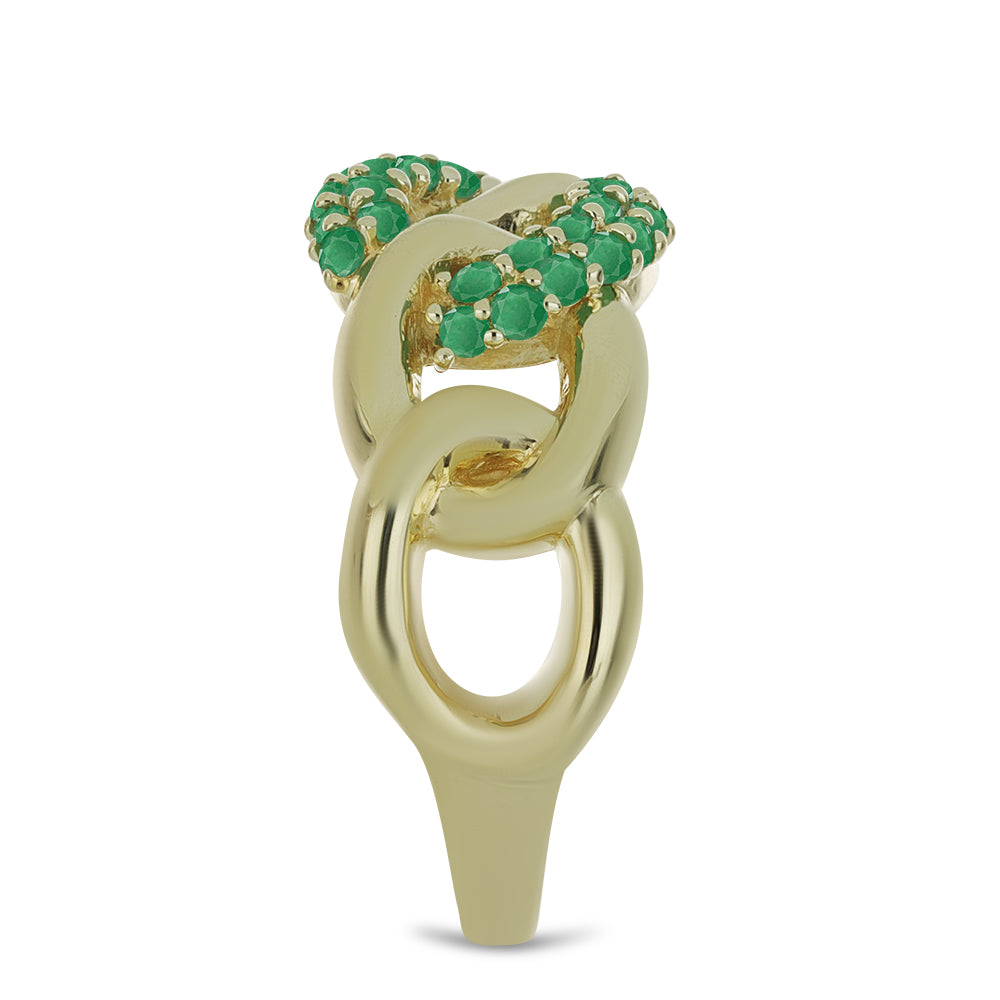 Pozlátený Strieborný Prsteň s Brazílskym Smaragdom