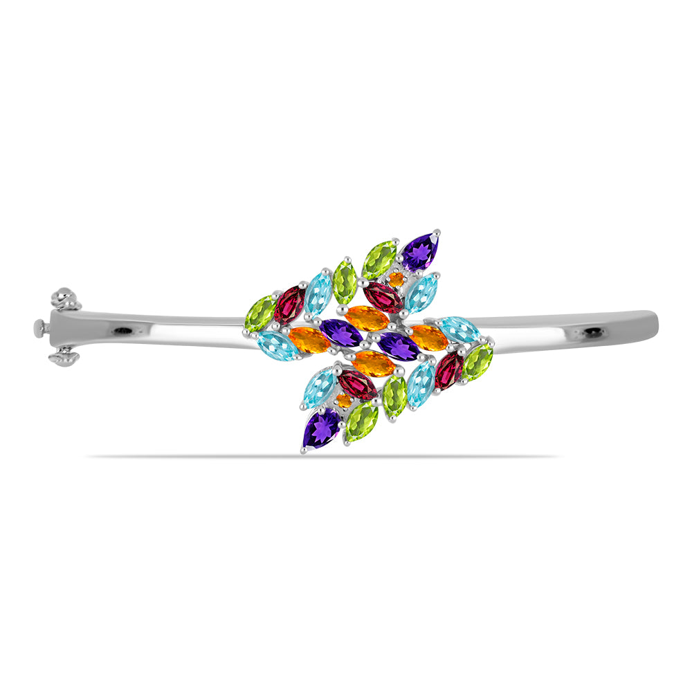 Strieborný Náramok s Marockým Ametystom a so Zlatým Citrínom