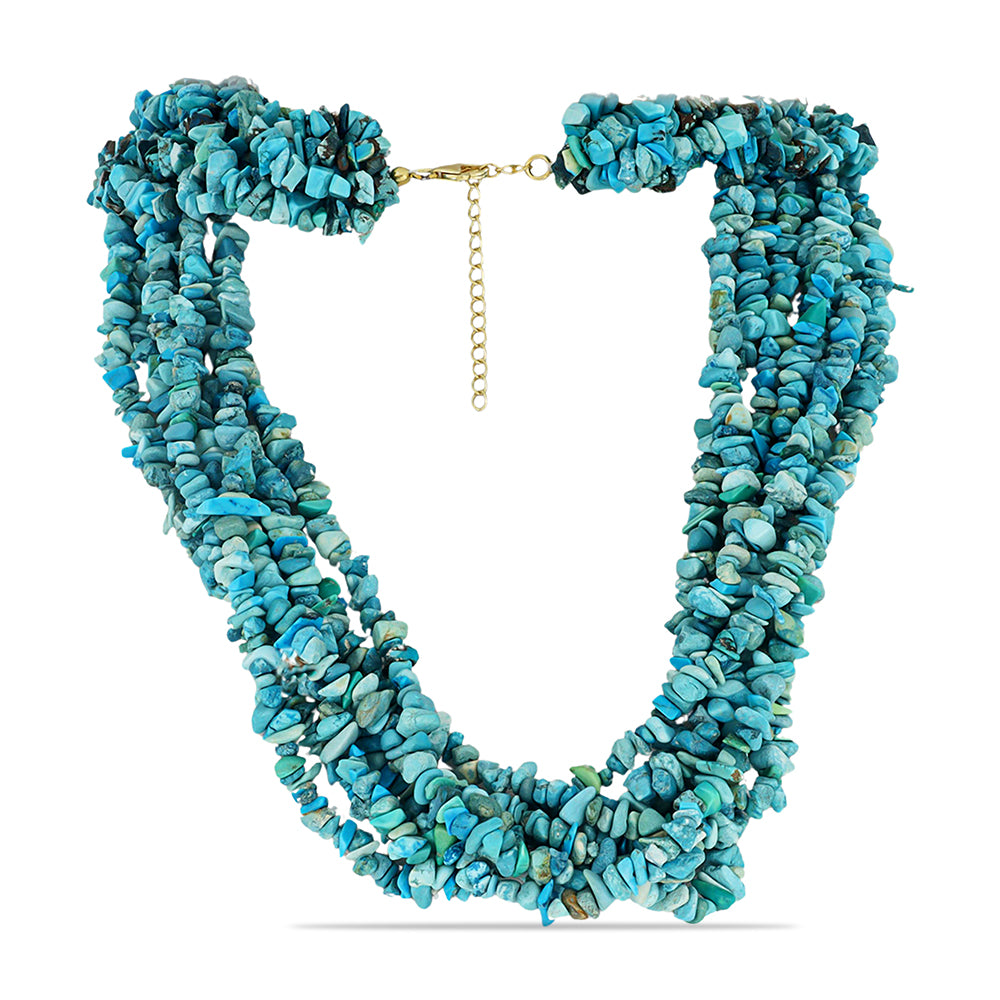 Pozlátený Strieborný Náhrdelník s so Sleeping Beauty Tyrkysom